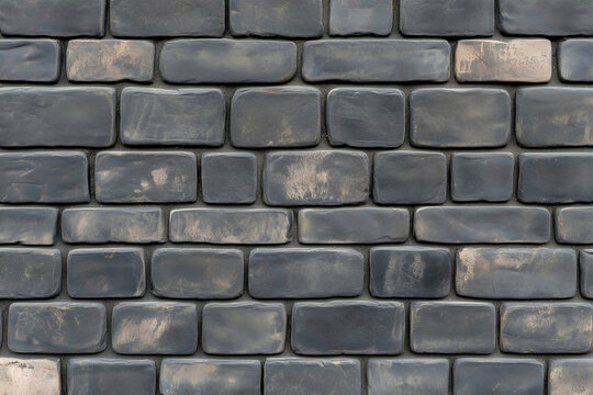 Fototapeta Dark gray brick wall texture background. Close-up of a dark gray brick wall with a rough surface. Brick wall background