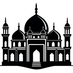 Vector illustration of a Muslim Mosque Silhouette