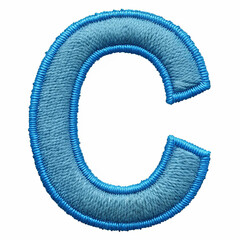 A beautifully crafted blue embroidery design of the letter