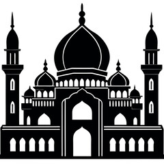 Vector illustration of a Muslim Mosque Silhouette
