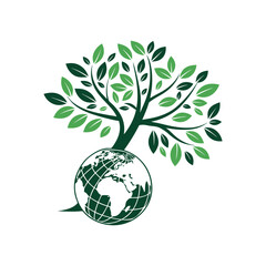 earth day icon and logotype