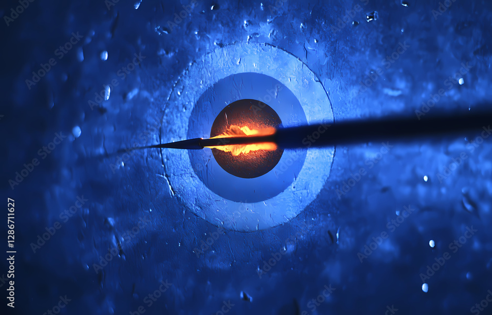 Aufkleber penetration of an unknown target: a conceptual artistic representation, exploring the themes of brea