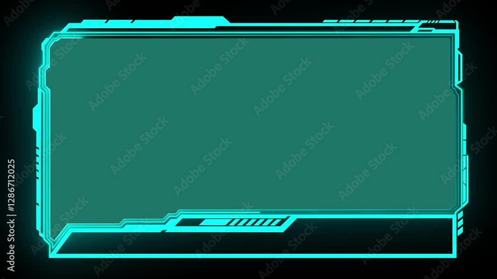 Aufkleber technology hud loop animation. frame border hud element frame. hud viewfinder. futuristic viewfinder