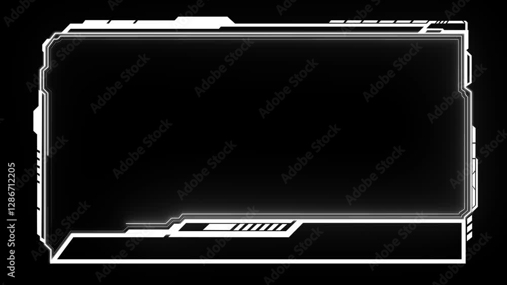 Aufkleber technology hud loop animation. frame border hud element frame. hud viewfinder. futuristic viewfinder