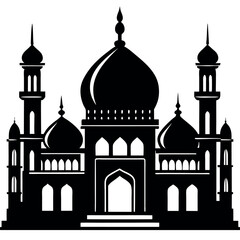 Vector illustration of a Muslim Mosque Silhouette