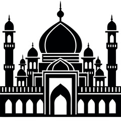 Vector illustration of a Muslim Mosque Silhouette