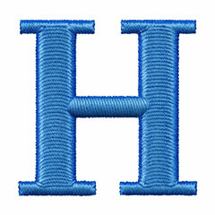 A beautifully crafted blue embroidery design of the letter