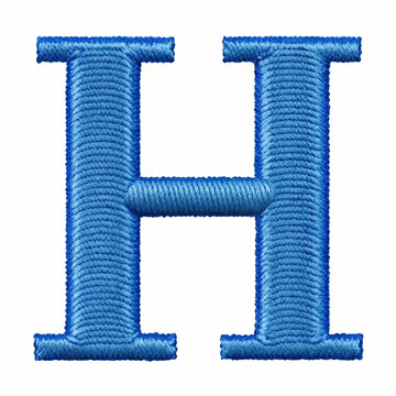 A beautifully crafted blue embroidery design of the letter