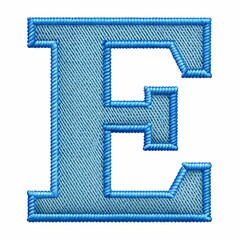 A beautifully crafted blue embroidery design of the letter