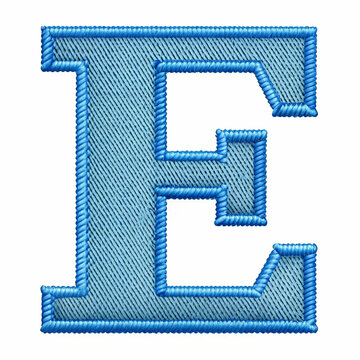A beautifully crafted blue embroidery design of the letter