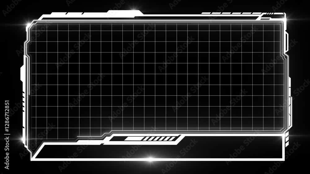 Aufkleber technology hud neon frameloop animation. frame border hud element frame. hud viewfinder. futuristic 