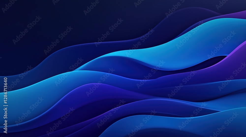 Aufkleber smooth minimalist gradient waves in tech-inspired design