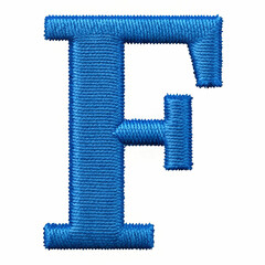 A beautifully crafted blue embroidery design of the letter
