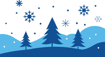 Winter wonderland with snowflakes illustration