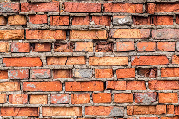 brick wall, old, destroyed, erosion, damage, texture, structure, wallpaper, background, pattern, brick, wall, red, bricks, brickwork, textured, orange, solid, rough, aged