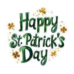 Naklejka premium St. Patrick's Day greeting card. Handwritten calligraphy lettering with the inscription 
