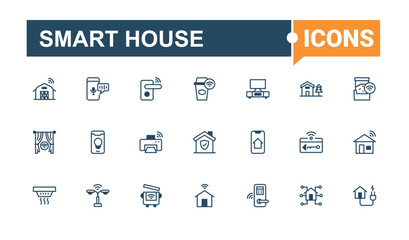 Smart House simple icon. Contains such icons as camera, management, shape, home, power, temperature, web and more. Outline icon collection. Editable solid vector icon.