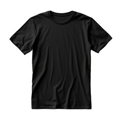 Plain Black T-Shirt Front View isolated on transparent background