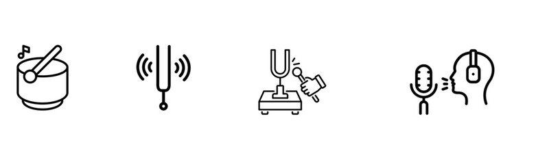 Sound Healing Therapy icons Set.