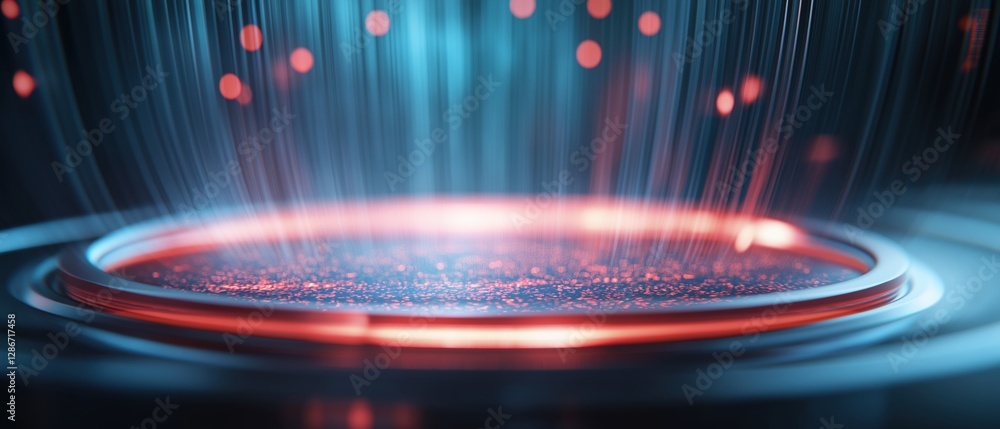 Poster ultra modern ai processing unit surrounded by 3d holographic elements and effects