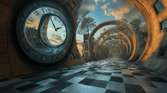 A parallel universe where time bends and distorts reality.