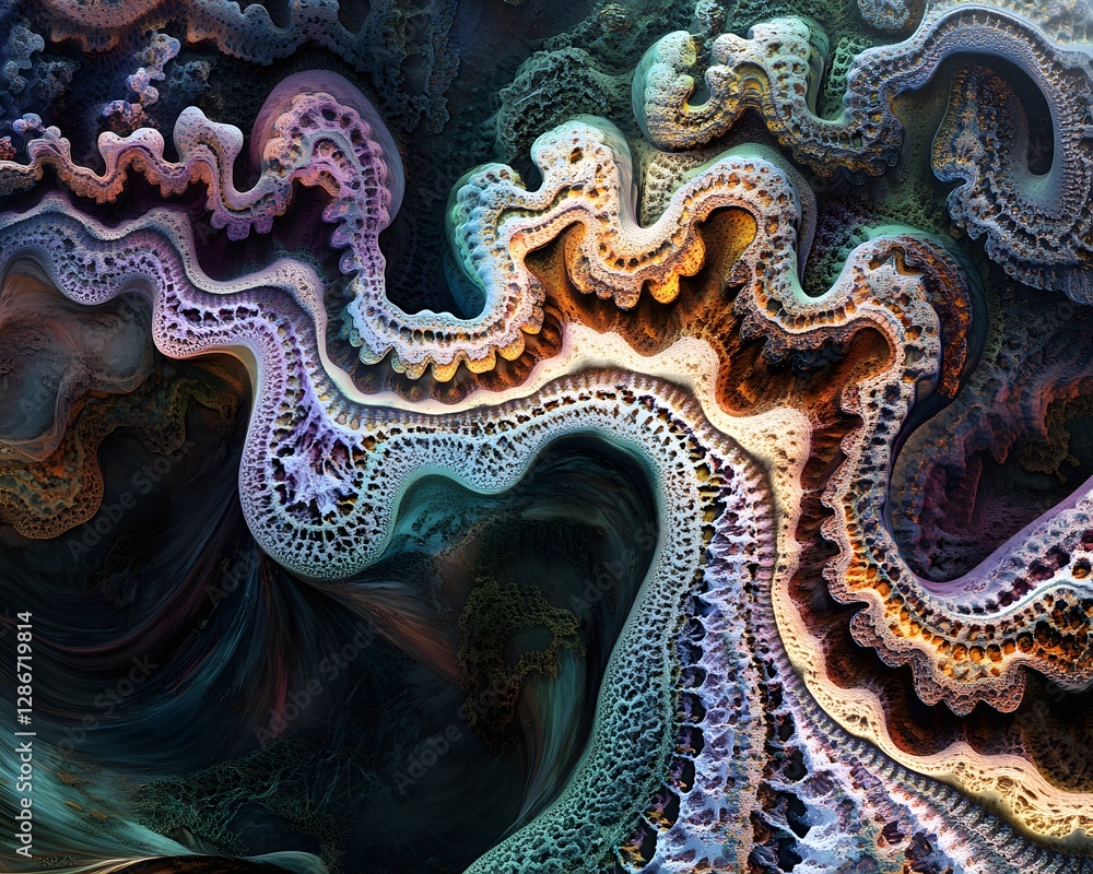 Poster a mesmerizing abstract image featuring intricate, colorful swirl patterns. perfect for backgrounds o