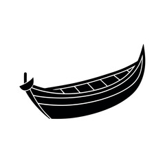 Innovative Sampan Silhouette Vector Art