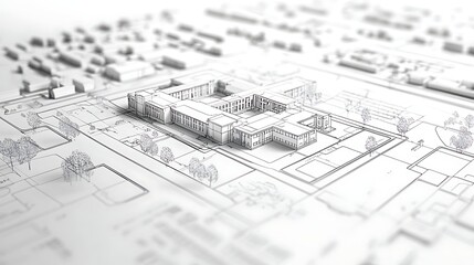 Advanced architectural blueprint for building construction project plan high resolution picture