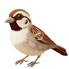Obraz premium Detailed Illustration of a Liben Lark Bird Perched, Displaying Its Unique Features in a Naturalistic Style