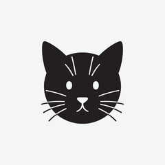 Download a stunning vector silhouette of a cat's face in black on a white background. Perfect for logos, stickers, prints, and digital designs. Get your high-quality cat outline today!
