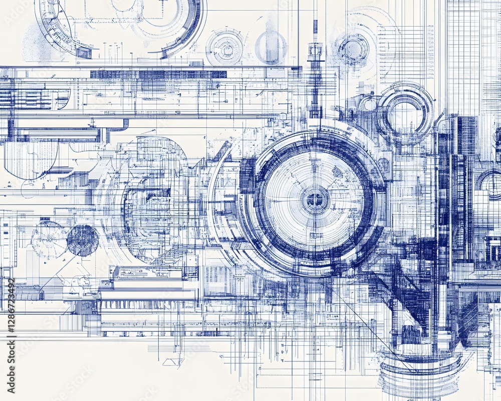 Poster innovative technical blueprint showcasing intricate designs and engineering details. a perfect repre