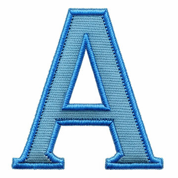 A beautifully crafted blue embroidery design of the letter