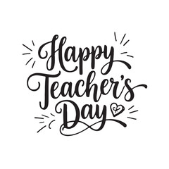 Happy Teacher's Day Script Typography illustration
