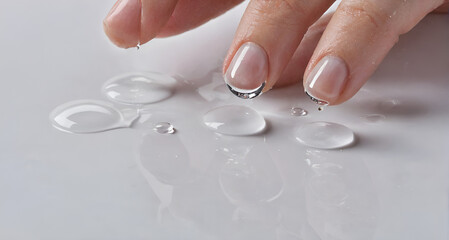 hand with water drops