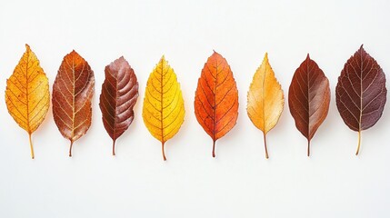 A vibrant array of autumn leaves in various shades, showcasing the beauty of fall foliage.