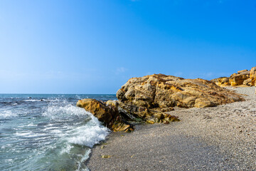 Breathtaking scenery of Cala Sardina Beach (Playa de Cala Sardina) in Andalusia, Spain
