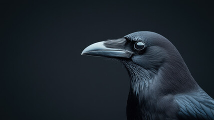 Anatomy, A detailed view showcasing the beak and tongue structure of a crow in high fidelity.