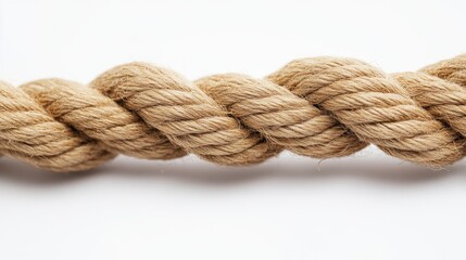 Fototapeta premium A close-up of a twisted natural fiber rope, showcasing its texture and intricate weave.