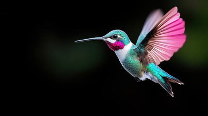 Fototapeta premium Anatomy, High-resolution image of a hummingbird's wing showcasing intricate details and vibrant colors.