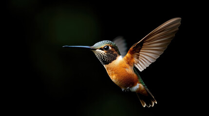 Fototapeta premium Anatomy, High-resolution image showcasing the intricate details of a hummingbird's wing in vibrant colors.