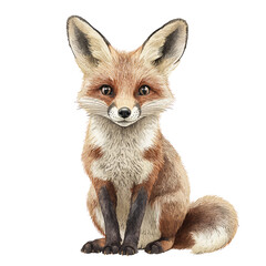 Obraz premium Detailed Portrait of a Red Fox with Bright Eyes and Fluffy Tail, Ideal for Wildlife and Nature Themes