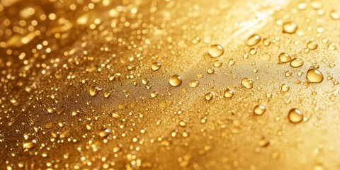 Golden Water Droplets on a Smooth Surface