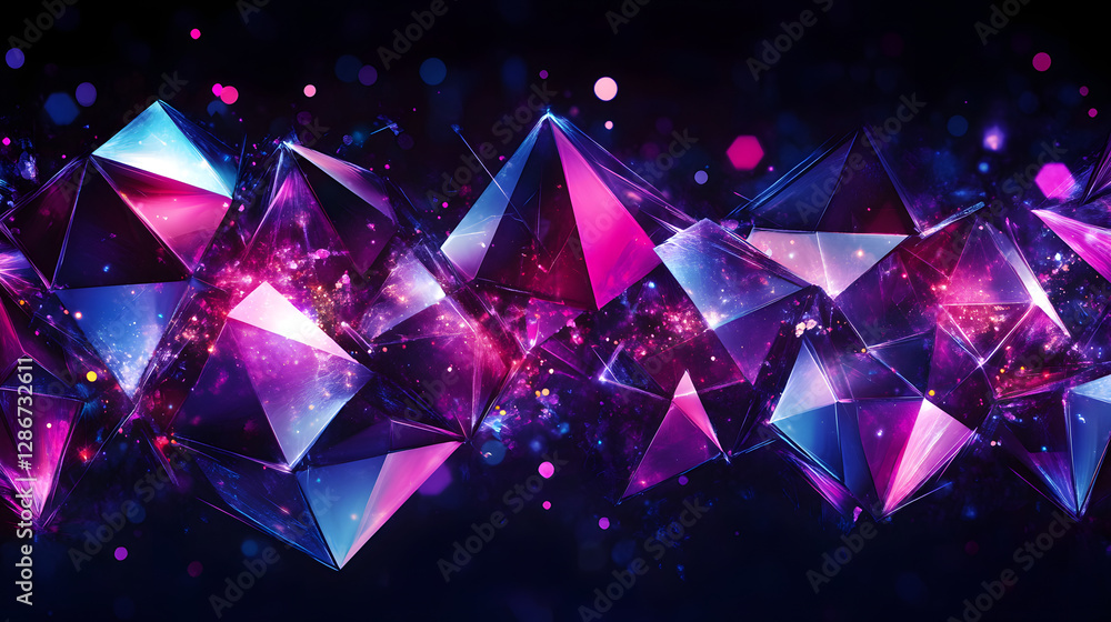Aufkleber abstract colorful background featuring geometric triangles in a futuristic design