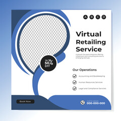 Digital marketing and corporate business service social media post banner template design