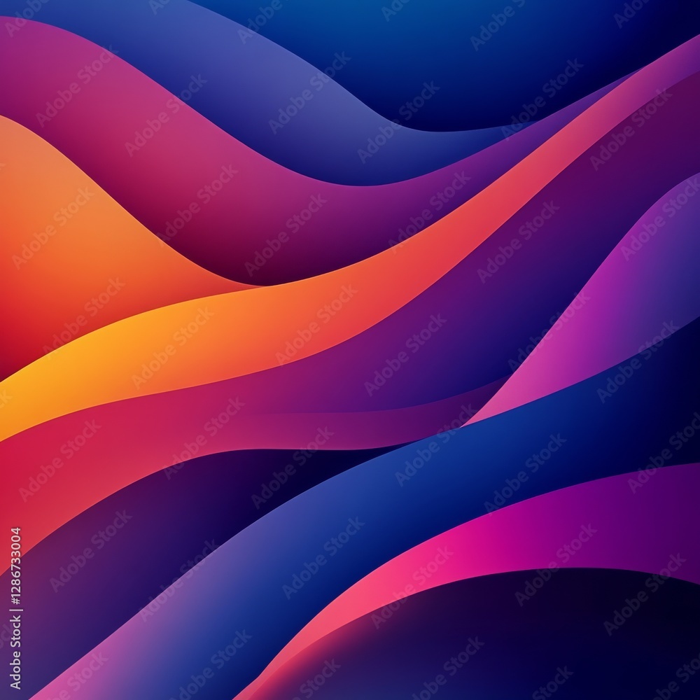 Poster abstract gradient waves: a smooth, colorful, and modern design with dynamic flowing shapes