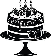 Birthday Cake Silhouette, Vector Design