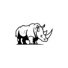 Obraz premium Rhinoceros Vector Logo Design