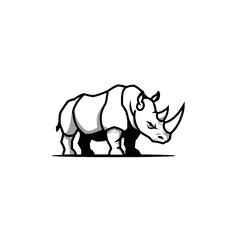 Fototapeta premium Rhinoceros Vector Logo Design