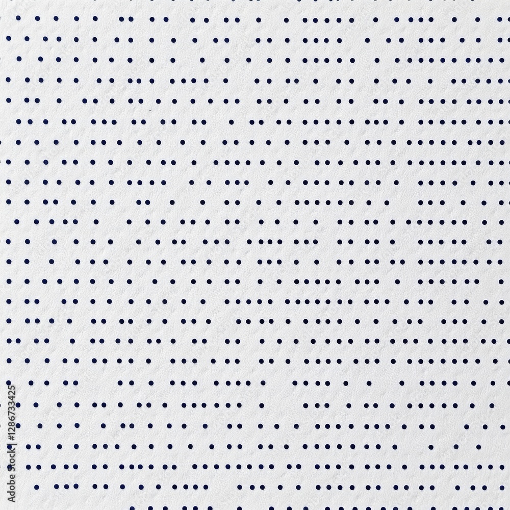 Poster abstract white texture with dark blue dots in rows: a modern minimalist background