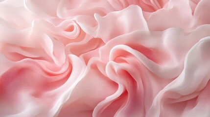 Obraz premium Delicate soft pink silk fabric draped elegantly, creating a romantic and dreamy texture.